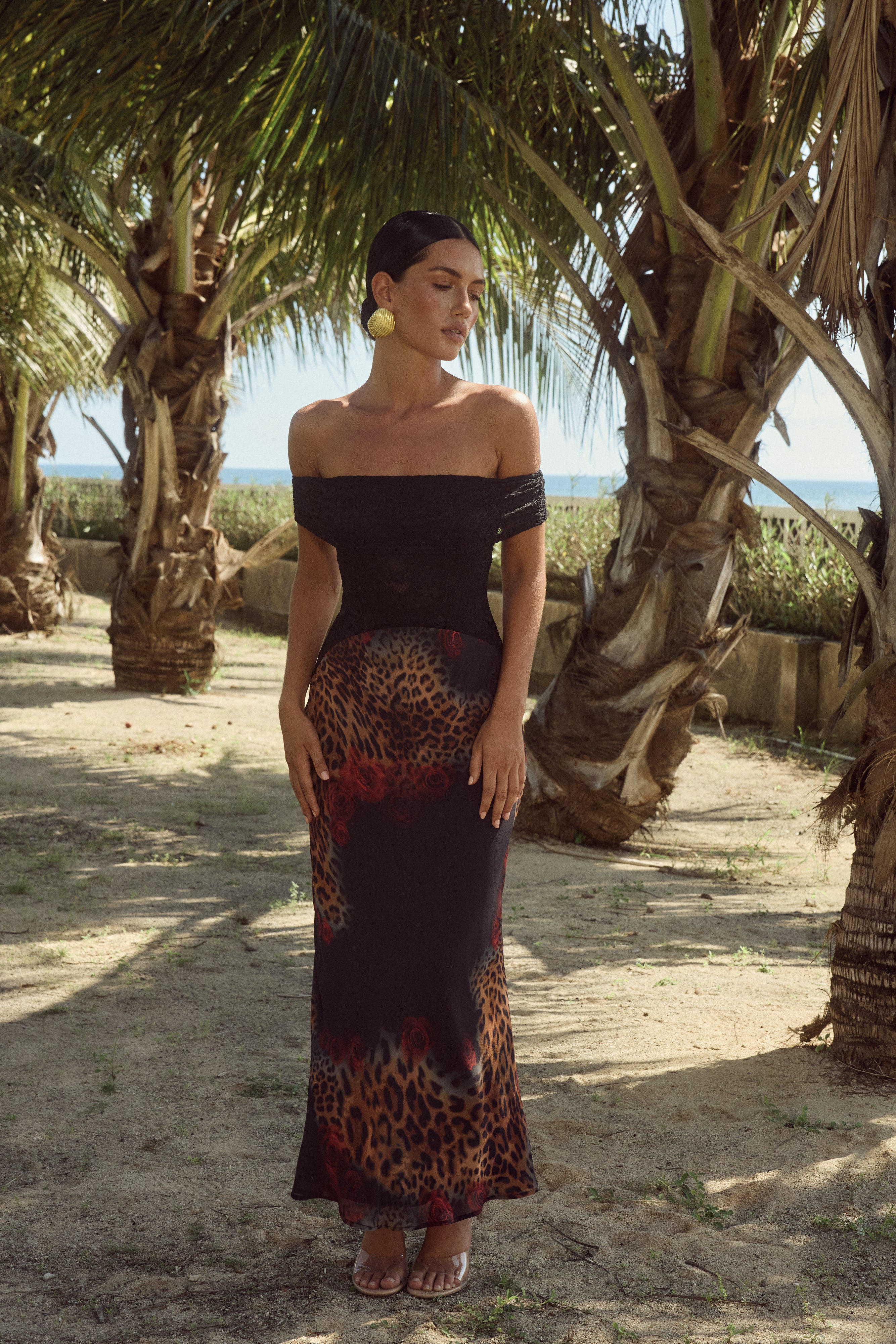 amoret midi dress Amoret Leopard Midi Dress